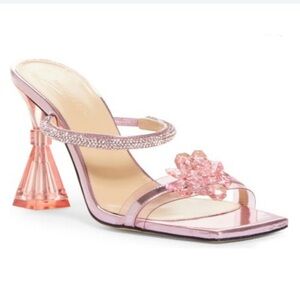 Mach & Mach Crystal Flower slide sandal